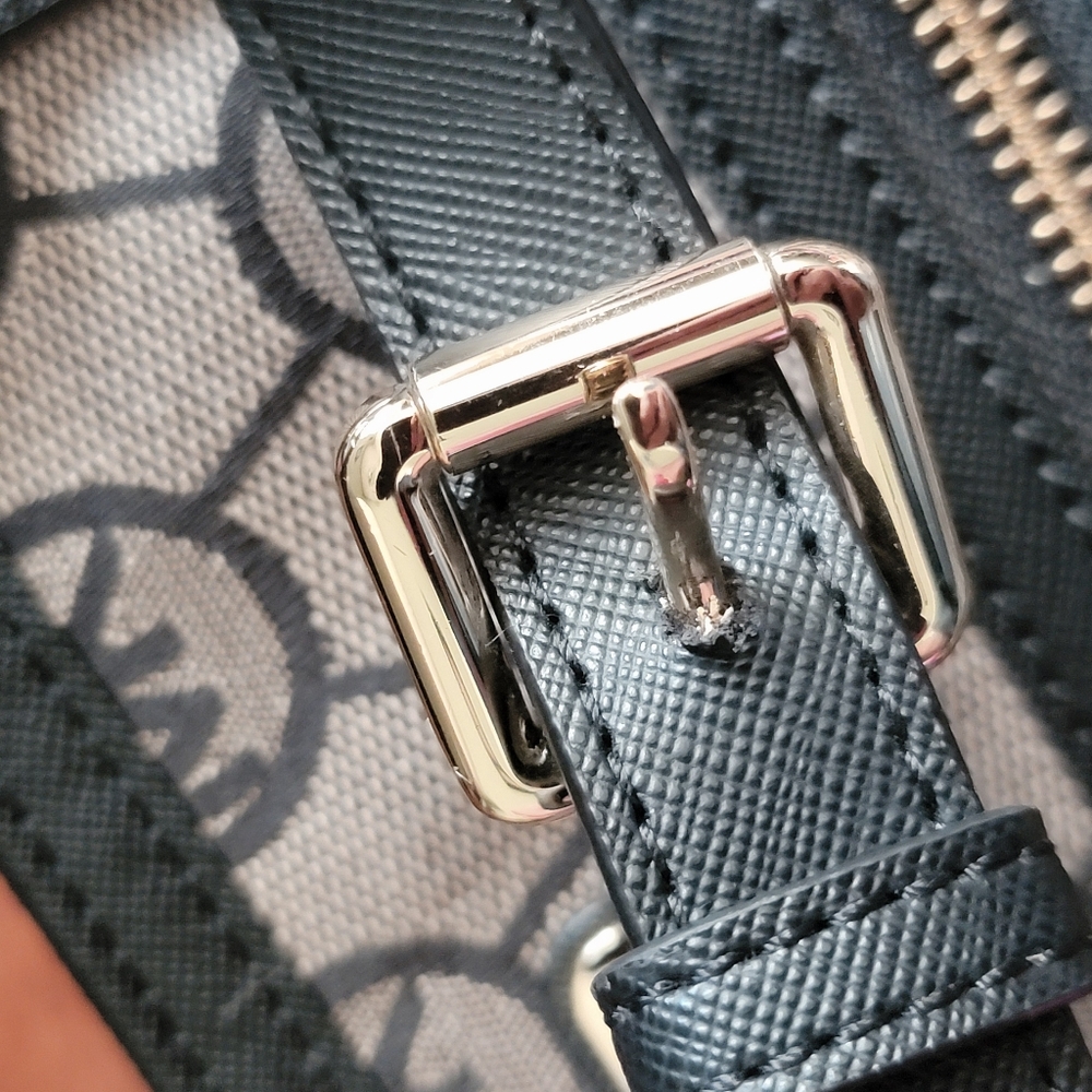 Michael Kors Signature Canvas Black Crossgrain Leather Jacquard Crossbody Bag - Picture 14 of 16